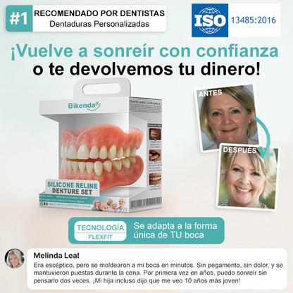 🦷Bikenda® Conjunto Completo de Dentaduras Personalizadas Avanzadas (✅ Dentaduras de ajuste cómodo respaldadas clínicamente — Confiadas por más de 8,000 usuarios en España para un confort durante todo el día.)