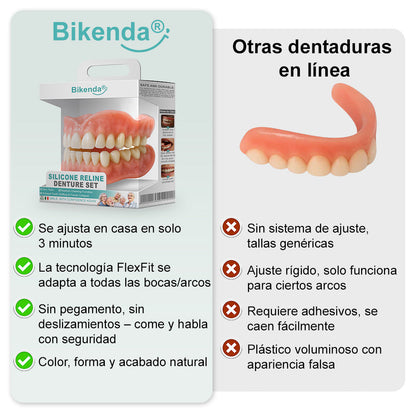 🦷Bikenda® Conjunto Completo de Dentaduras Personalizadas Avanzadas (✅ Dentaduras de ajuste cómodo respaldadas clínicamente — Confiadas por más de 8,000 usuarios en España para un confort durante todo el día.)