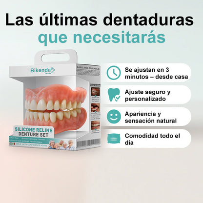 🦷Bikenda® Conjunto Completo de Dentaduras Personalizadas Avanzadas (✅ Dentaduras de ajuste cómodo respaldadas clínicamente — Confiadas por más de 8,000 usuarios en España para un confort durante todo el día.)