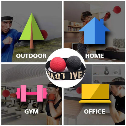 Pelota de boxeo con banda para reflejos, velocidad y coordinación.